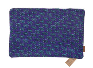 Unikt Silke pudebetræk 60x40 cm i lilla og blågrøn med farverigt all-over orientalsk sari-inspireret mønster i boho etnisk stil