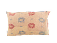 Sari pudebetræk 30x50 med lilla og rosa farverige striber, indisk vintage mønster og unika saripude i boho/boheme stil
