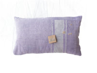Sari pillowcase 30x50 in light purple with fine boho/bohemian patterns and small turquoise color details, Indian vintage Indian pillowcase (unique upcycled sari pillow)