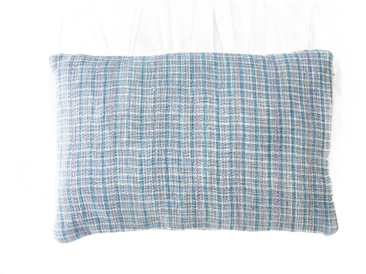 Sari pudebetræk 60x40 i rosa, turkis og creme med orientalsk boho/boheme mønster og farverige applikationer (unika pude)