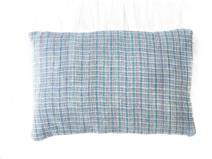 Sari pudebetræk 60x40 i rosa, turkis og creme med orientalsk boho/boheme mønster og farverige applikationer (unika pude)