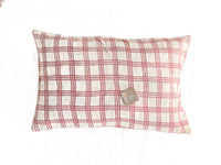 Sari pudebetræk 60x40 i grå og off-white med farverige, orientalske striber i pastelfarver (sari puder, saripudebetræk, boho og vintage puder)
