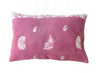 Sari pudebetræk 60x40 i vintage boho stil med farverige orientalske mønstre i gul/beige, sort og pink (unika indisk pudebetræk)