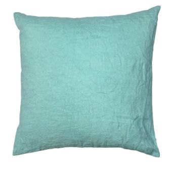 Coussin en lin, dimensions 50 x 50 cm, coloris Bleu brumeux