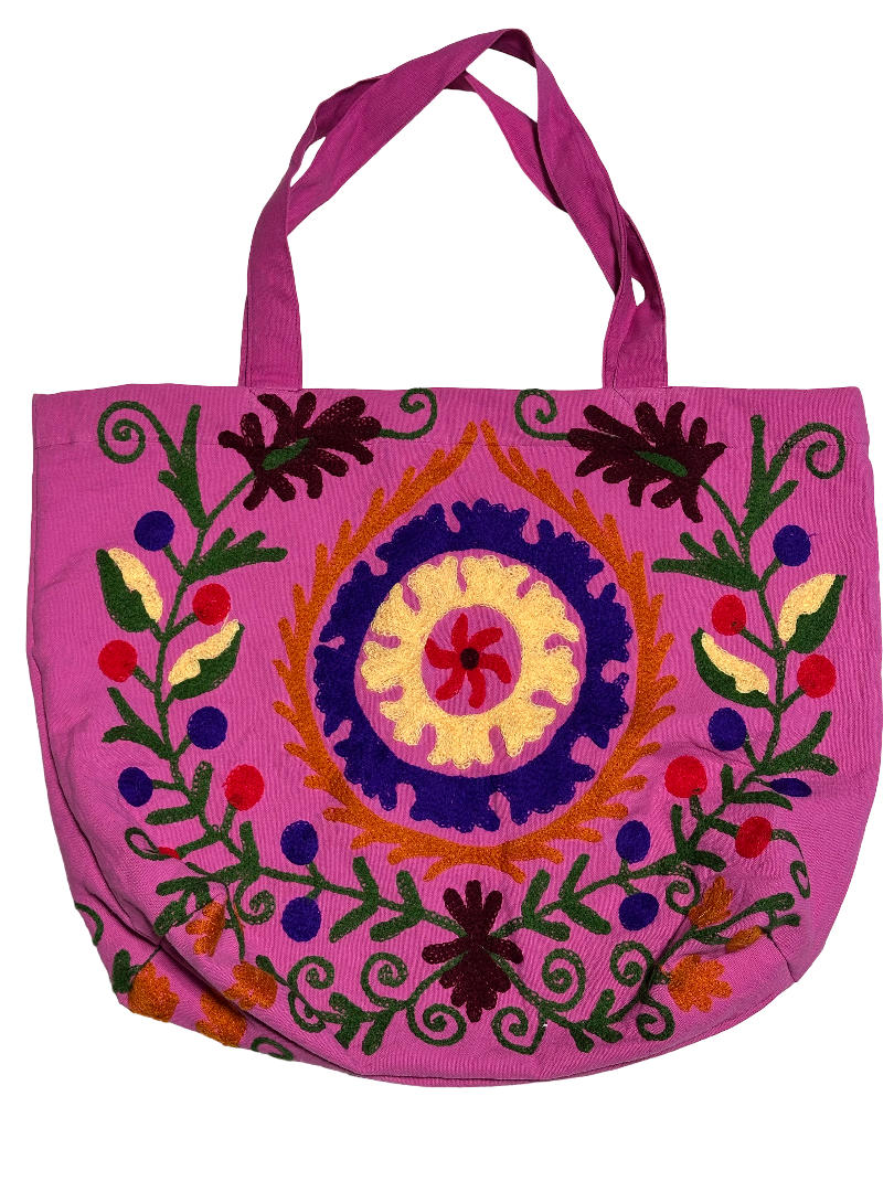 Suzani Canvas Strandtasche Rosa