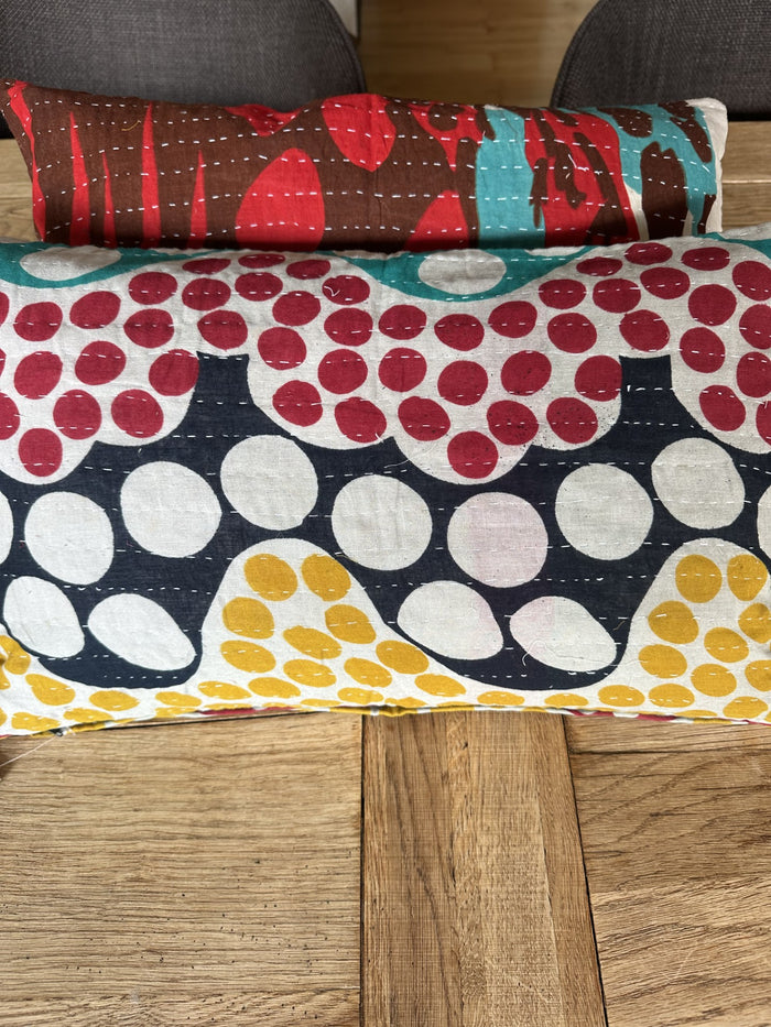 Kantha Duo – 2 stk pudebetræk 30x50 – Råhvid