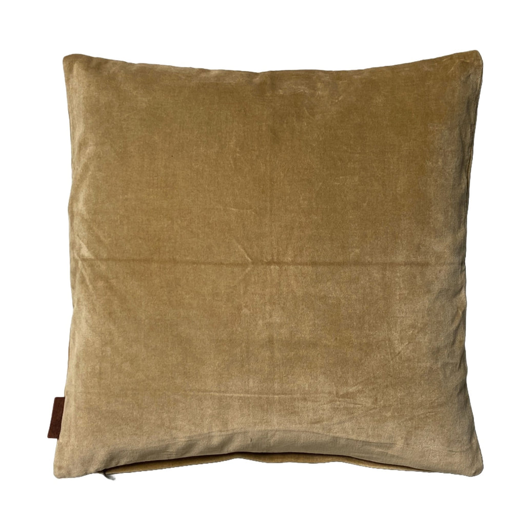 Housse de coussin en velours kaki 50x50