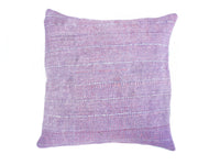 Lilla sari pudebetræk 50x50 med farverige vintage tekstilmønstre og boho/indisk look (unika saripude)